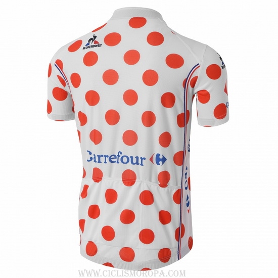 2016 Ropa Ciclismo Tour De France Blanco Rojo Mangas Corta y Culotte Corto